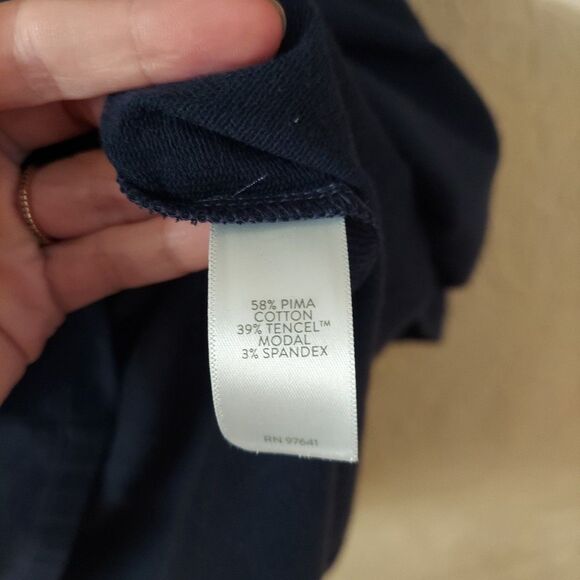 J Jill Purejill Affinity French Terry Blue Shift Dress 3/4 Sleeve Midi Sz Small - Picture 4 of 9